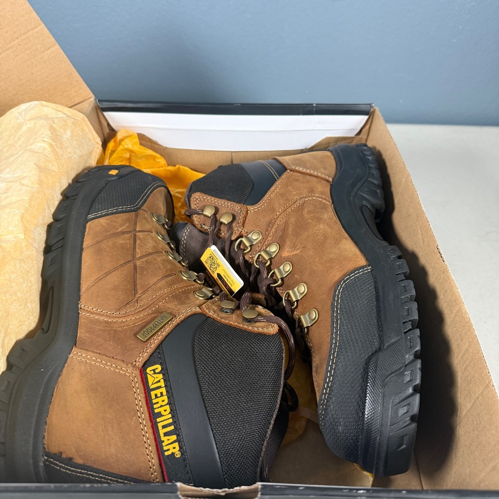 Caterpillar Threshold WP ST Mens Steel Toe Waterproof Work Boots P90935 Brown 10 - Picture 8 of 8